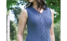 Cable and Rib Top vest Free Knitting Pattern