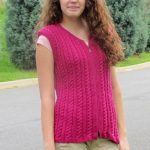 Cable and rib vest free knitting pattern