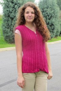 Cable and rib vest free knitting pattern - Knitting Bee