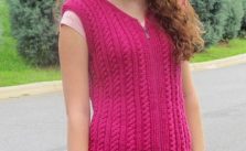 Cable and rib vest free knitting pattern