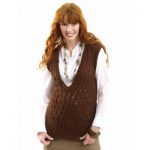 Caron Cabled Vest Free Knitting Pattern