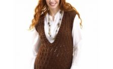 Caron Cabled Vest Free Knitting Pattern