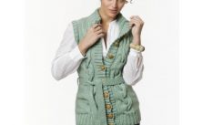 Caron Long Cabled Vest Knit Free Pattern