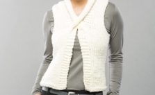 Collar Cross Vest Free Knitting Pattern