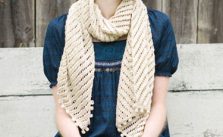 Courant Wide Eyelet Scarf Knitting Pattern Free