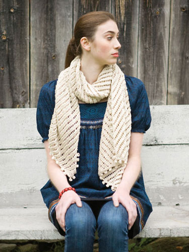 Courant Wide Eyelet Scarf Knitting Pattern Free