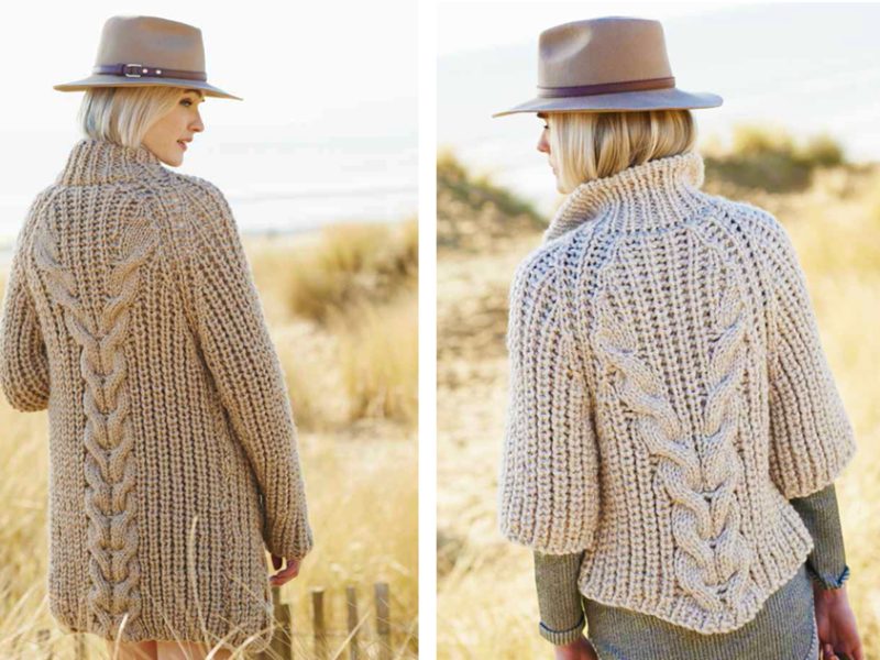 Creative Twist and Cable Cardigan Free Knitting Pattern