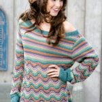 Feather and fan stitch pullover free knitting pattern
