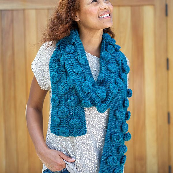 Gerard Bobble Scarf Free Knitting Pattern