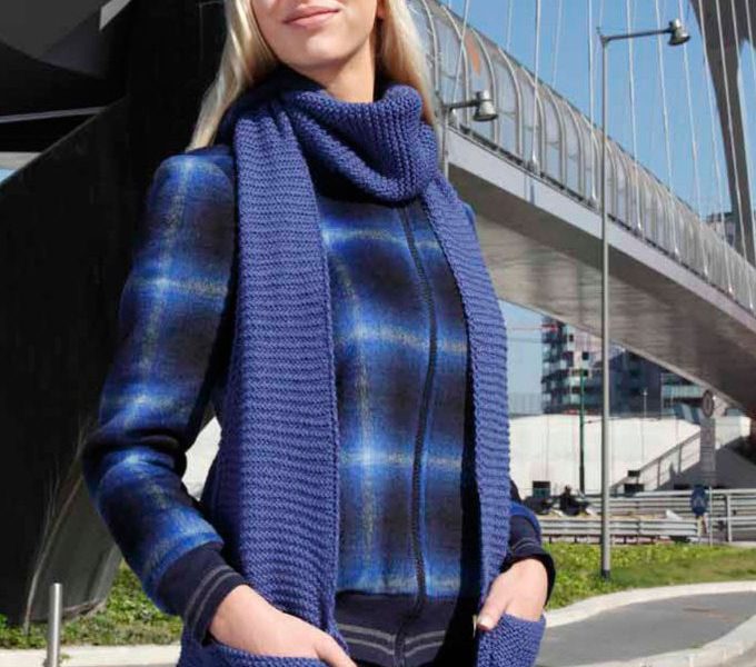Garter Stitch Hat & Scarf with Pockets Knit Pattern