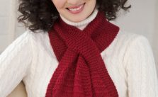 Keyhole Scarf with Lace Knit Pattern