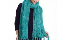 Ladders and Cables Scarf Free Knit Pattern