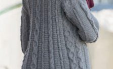 Long Cardigan with Cables and Textures