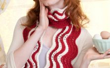 Makin’ Bacon Ripple Scarf free knit pattern