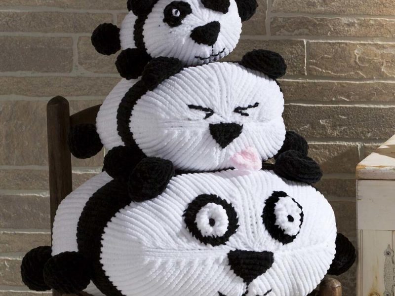 Panda Stack Free Pillow Stack Knitting Pattern
