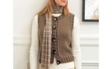 Patons Button Front Crew Neck Vest