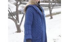 Patons Cabled Car Coat with Hood