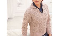 Patons Cabled Free Aran Jacket Knitting Pattern
