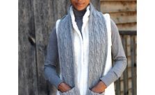 Patons Cabled Scarf with Pockets Free Knitting Pattern