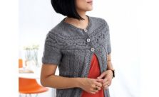 Patons Cardigan with Cabled Yoke Free Intermediate Women’s Knit Pattern