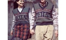 Patons Retro Vests Fair Isle Knitting Pattern Free