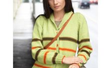 Patons Shawl Collar Striped Cardigan Free Knit Pattern
