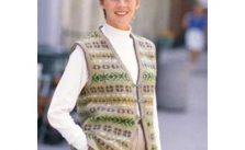Patons Soft Shades Vest Fair Isle Knit Pattern