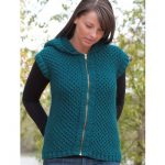 Reverse Honeycomb Hoodie Vest Free Knitting Pattern