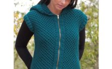 Reverse Honeycomb Hoodie Vest Free Knitting Pattern