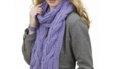 Caron Reversible Cable Rib Scarf Free Intermediate Women’s Knit Pattern