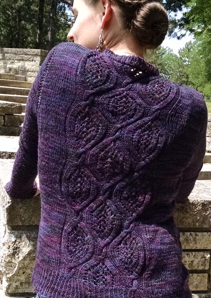 Sofia Knit Cardigan with Cabled Back Pattern
