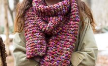Wood Lily Bulky Garter Stitch Free Scarf Knitting Pattern