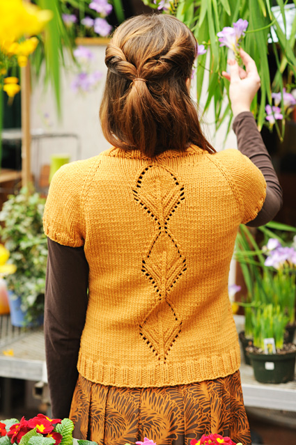 leaflet Short Sleeves Lace Feature Knit Cardigan Pattern