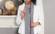 Alumni Scarf free ribbed knit pattern
