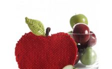 Apple Shaped Dishcloth Free Easy Knit Pattern