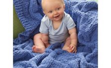 Bernat Coziest Cable Blanket Free Intermediate Knit Pattern