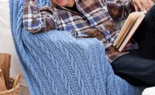 Cables and Bobbles Throw Free Knitting Pattern