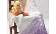 Caron Soft ‘n Simple Baby Blanket Free Easy Knit Pattern
