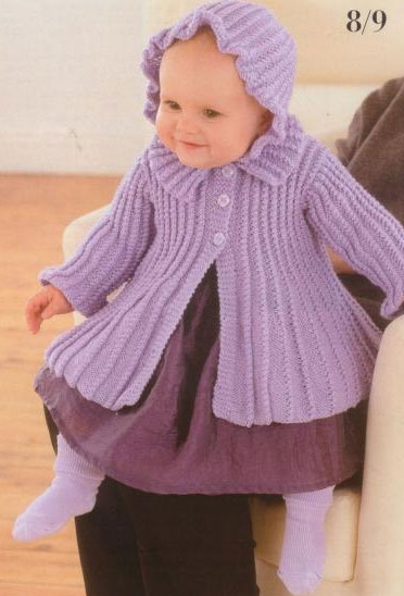 Coat & Bonnet Baby Knitting Set