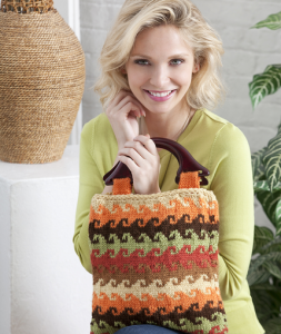 Color Waved Knit Bag Free Pattern