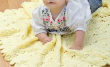 Eyelet Baby Blanket Free Knitting Pattern