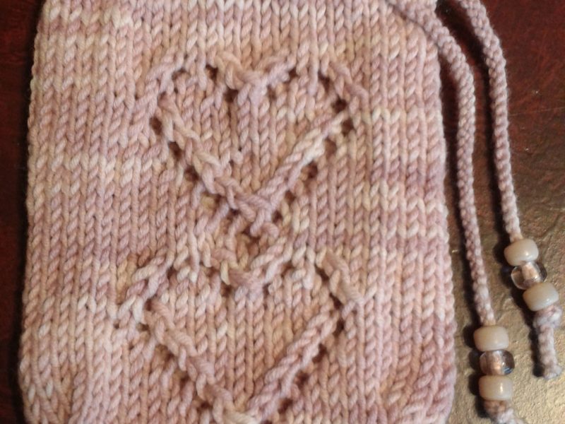 Free Two of Hearts Tarot Bag Knitting Pattern