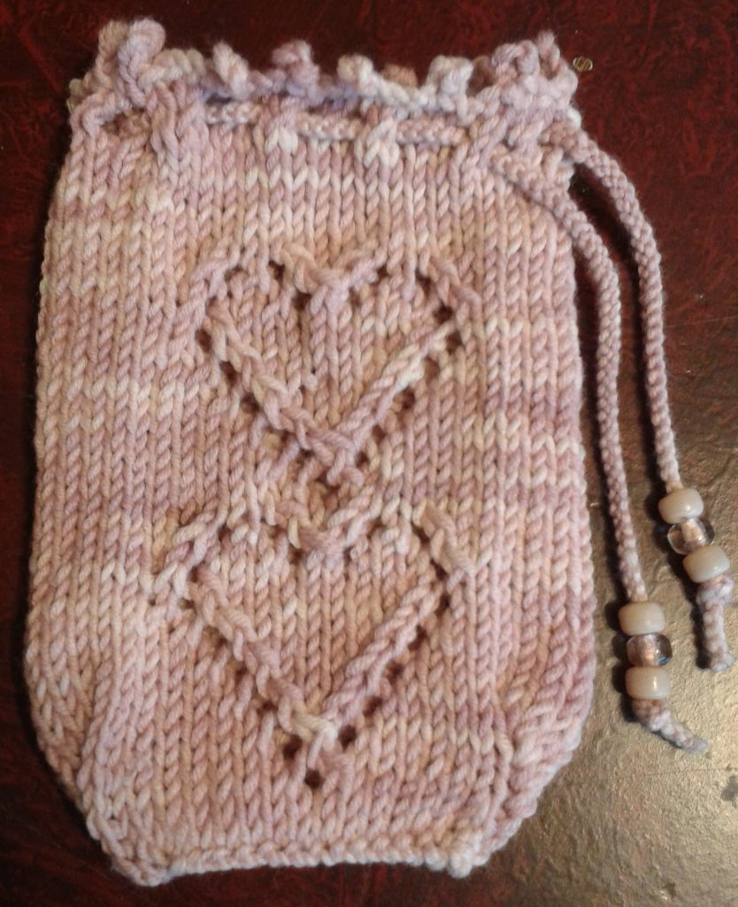 Free Two of Hearts Tarot Bag Knitting Pattern