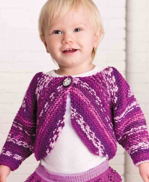 Garter Stitch Baby Bloero free knitting pattern