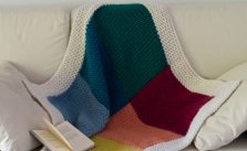 Garter squares knit blanket free pattern