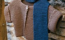 Garter stitch baby jacket free knit pattern