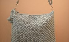 Grey bubble purse with beaded charm