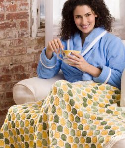 Honeycomb Throw Free Intermediate Knitting Pattern