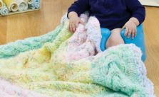 Knit Cable-Border Blanket for Baby Free Knit Pattern