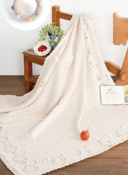 Lace diamond border throw free knitting pattern
